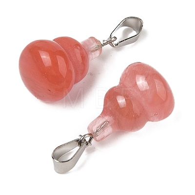 Cherry Quartz Glass Pendants G-B127-03P-16-1