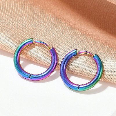 202 Stainless Steel Huggie Hoop Earrings EJEW-F111A-16mm-RC-1