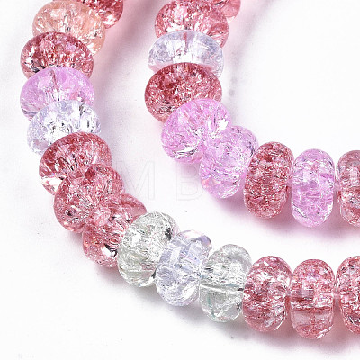 Transparent Crackle Glass Beads GLAA-S192-003-1
