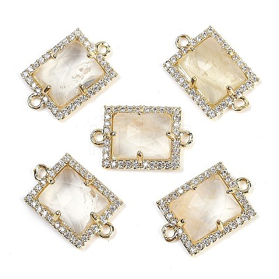 Natural Lemon Quartz Faceted Rectangle Links G-I375-07G-03-1