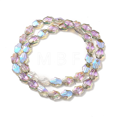 Transparent Electroplate Glass Beads Strands EGLA-F159-HR02-1
