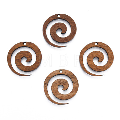 Natural Walnut Wood Pendants X-WOOD-N011-018-1