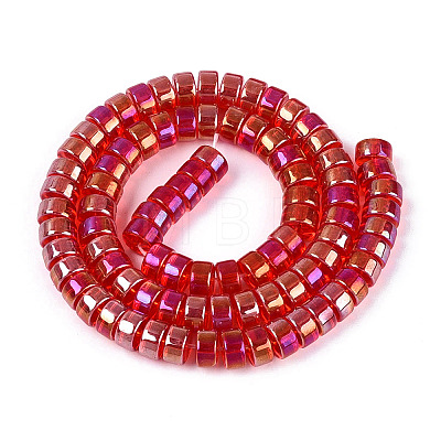 AB Color Plated Transparent Glass Beads Strands LS-GLAA-T026-4x8mm-T10-1