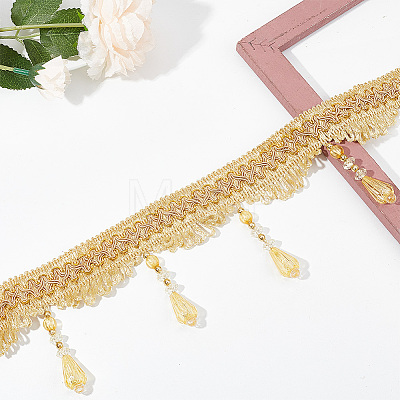 Polyester Braided Tassel Lace Trim Ribbons DIY-WH0308-536-1