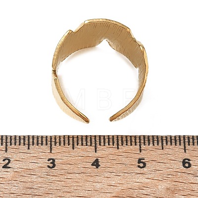 Textured Bark 304 Stainless Steel Cuff Rings Components SA-CBA45D5-12G-1