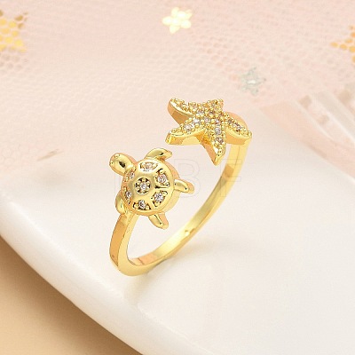 304 Stainless Steel Open Cuff Finger Rings for Women RJEW-B109-07G-02-1