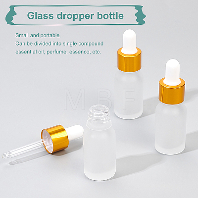 BENECREAT Frosted Empty Glass Dropper Bottles MRMJ-BC0002-63B-1