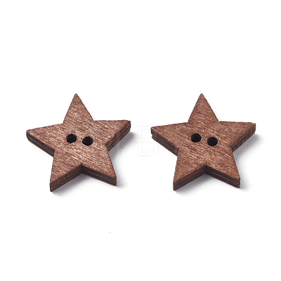 Baking Paint Wooden Buttons BUTT-WH0015-12-1