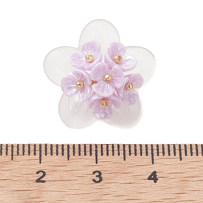 Frosted Acrylic Bead Caps Pendants PALLOY-MZ01310-01-1