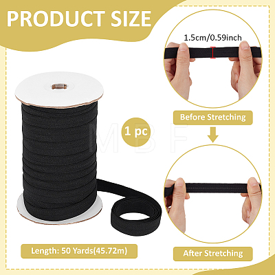 Flat Polyester Folding Elastic Cord OCOR-WH0120-55A-1