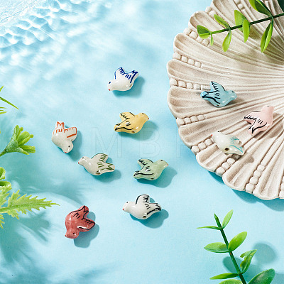 10Pcs 10 Colors Handmade Porcelain Beads PORC-BG0001-04-1