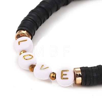 Handmade Polymer Clay Heishi Beads Stretch Bracelets BJEW-JB05306-06-1