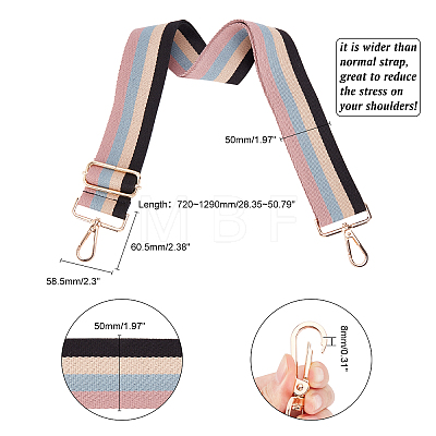 Cotton Cloth Stripe Pattern Bag Strap FIND-WH0077-75B-1