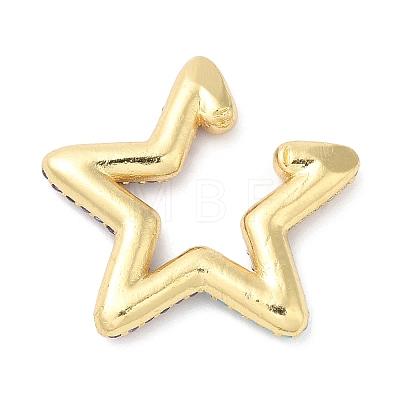 Colorful Rhinestone Star Cuff Earrings EJEW-D059-06G-01-1