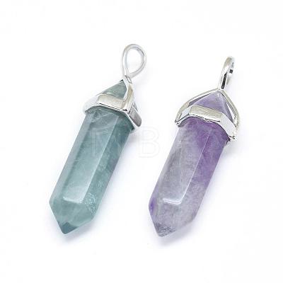 Natural Fluorite Double Terminated Pointed Pendants G-F484-01P-1