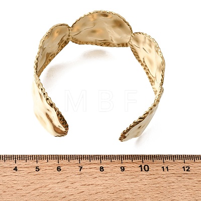 Boho 304 Stainless Steel Hammered Texture Cuff Bangles SA-CBA1E89-01B-G-1