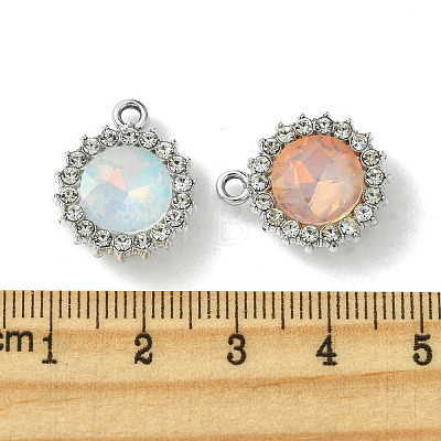 UV Plating Alloy with Mixed Color Glass Rhinestone Pendants FIND-B039-04P-1