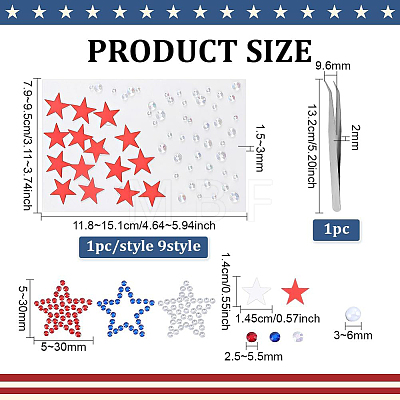 10Pcs 10 Styles Independence Day Self Adhesive Stickers DIY-PH0036-63-1