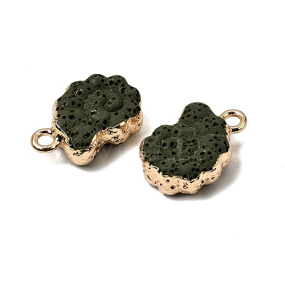 Dyed Synthetic Lava Rock Pendants G-P614-05G-10-1