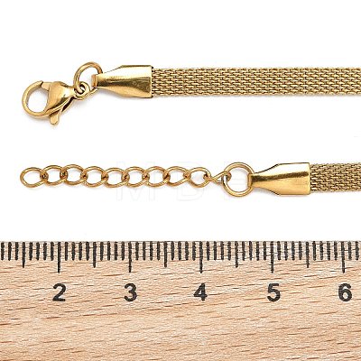 Ion Plating(IP) 304 Stainless Steel Network Chains/Mesh Bracelets Bracelets BJEW-I274-13G-1