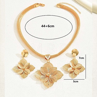 Filigree Flower Iron Wedding Jewelry Set for Women PP4432-1-1