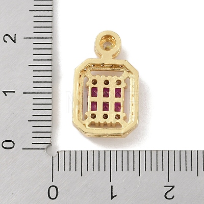 Rack Plating Brass Micro Pave Cubic Zirconia Pendants KK-A224-20G-1