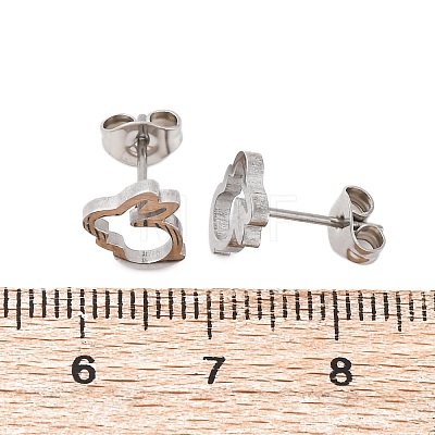Tarnish Resistant 304 Stainless Steel Stud Earrings EJEW-N045-04P-1