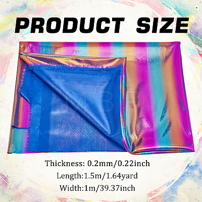 Rainbow Color Polyester Fabric DIY-WH0569-80B-1