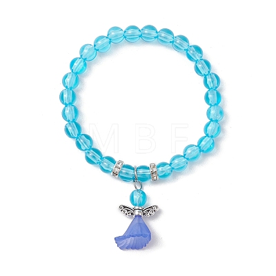 Transparent Plastic Beaded Stretch Bracelets for Children BJEW-JB11507-02-1