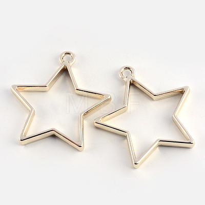 Rack Plating Alloy Star Open Back Bezel Pendants LS-PALLOY-S047-40D-FF-1