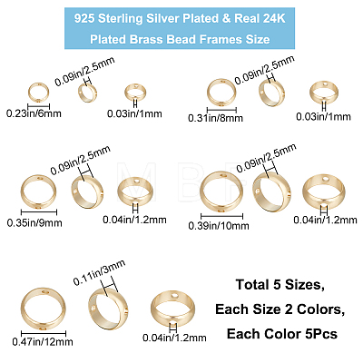 50Pcs 10 Styles Brass Beads Frames KK-CN0002-56-1