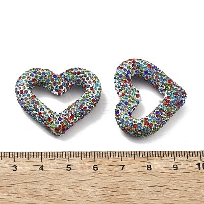 Heart Shape Polymer Clay Rhinestone Beads CLAY-NH0001-09A-01-1