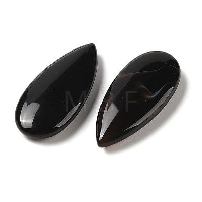 Natural Black Agate Cabochons G-B082-04-1