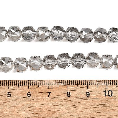 Electroplate Transparent Glass Beads Strands GLAA-H040-01D-1