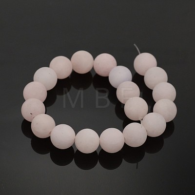 Frosted Natural Rose Quartz Round Bead Strands X-G-M272-06-8mm-1