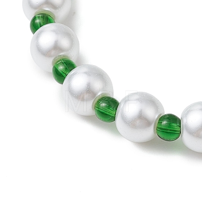 Alloy Enamel Clover Charm Bracelets BJEW-JB11191-1