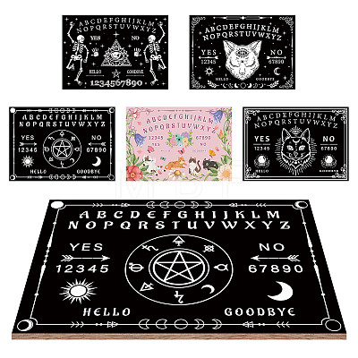 Printed Wood Pendulum Dowsing Divination Board Set DJEW-WH0324-076-1