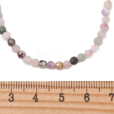 Natural Mixed Gemstone Faceted Round Beaded Necklaces for Women NJEW-JN06284-1