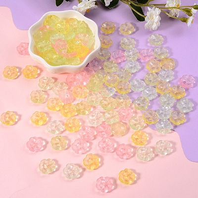 200Pcs 4 Colors Transparent Spray Painted Imitation Jade Glass Beads GLAA-SZ0001-77-1