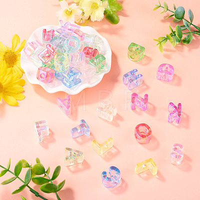52Pcs 26 Styles UV Plating Transparent Acrylic European Beads OACR-TA0004-82-1