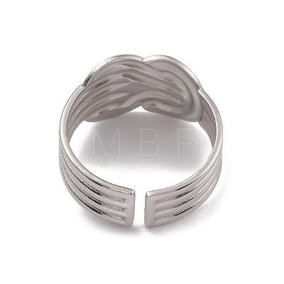 304 Stainless Steel Knot Open Cuff Rings for Women RJEW-G285-16P-1