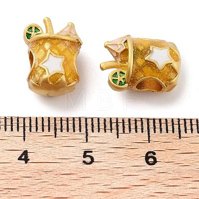 Alloy Enamel European Beads ENAM-M008-09G-01-1