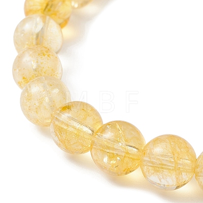 Natural Citrine & Synthetic Hematite Beaded Stretch Bracelet BJEW-JB09760-04-1