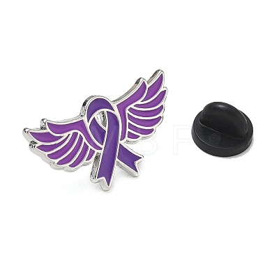 Angel Wings & Awareness Ribbon Enamel Pins AL-CBA5093-03E-1