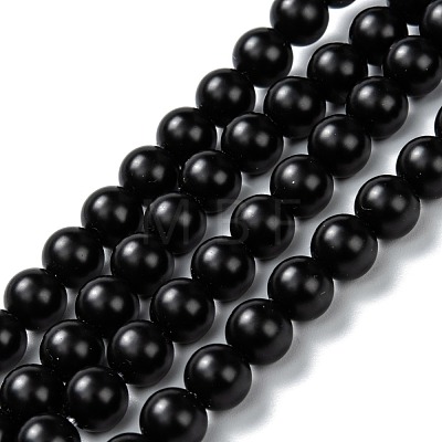 Natural Black Onyx Beads Strands G-Z024-01B-1