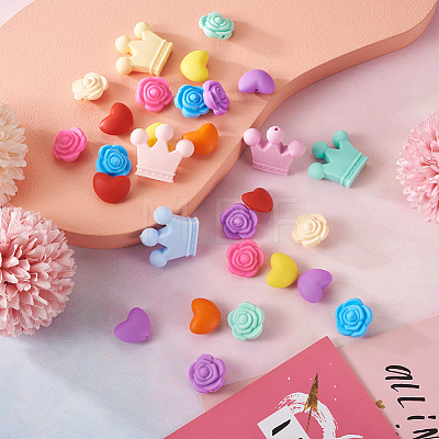50Pcs 15 Style Food Grade Eco-Friendly Silicone Beads SIL-TA0001-10-1