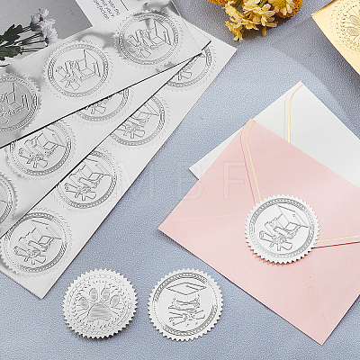 Custom Silver Foil Embossed Picture Sticker DIY-WH0336-008-1