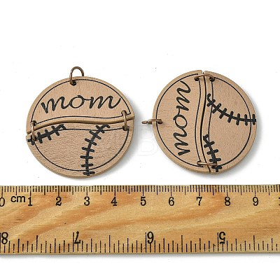 Poplar Wood Pendants WOOD-G019-04A-1