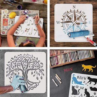 Plastic Reusable Drawing Painting Stencils Templates DIY-WH0172-920-1