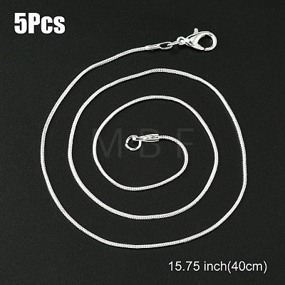 Brass Round Snake Chain Necklace with Lobster Claw Clasps MAK-YW0001-14A-1